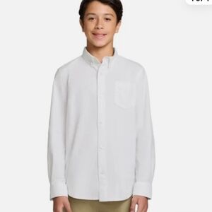 Gap Youth Long Sleeve Uniform Oxford Shirt Boys 7-8 White Cotton NWT